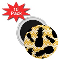 Ananas Chevrons Noir/jaune 1 75  Magnets (10 Pack) 