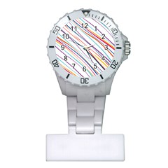 Beautiful Stripes Plastic Nurses Watch by designsbymallika