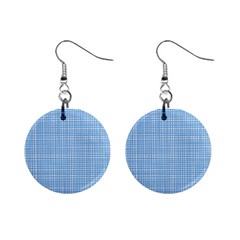 Blue Knitted Pattern Mini Button Earrings by goljakoff