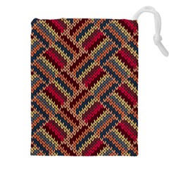 Zig Zag Knitted Pattern Drawstring Pouch (4xl) by goljakoff