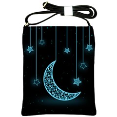 Moon Star Neon Wallpaper Shoulder Sling Bag