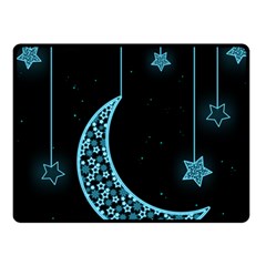 Moon Star Neon Wallpaper Fleece Blanket (small) by Dutashop