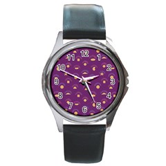 Geometric Figures Round Metal Watch by SychEva