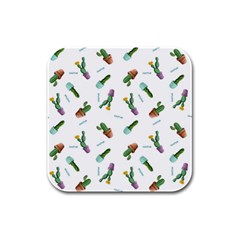 Cacti In Pots Rubber Square Coaster (4 Pack)  by SychEva