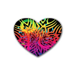 Abstract Jungle Rubber Coaster (heart)  by icarusismartdesigns