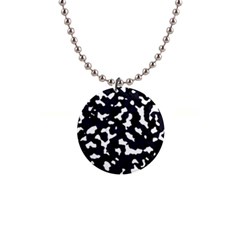 Camouflage Bleu 1  Button Necklace