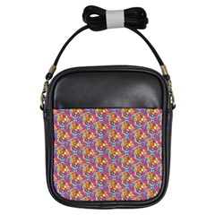 Groovy Floral Pattern Girls Sling Bag by designsbymallika