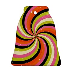 Psychedelic Groovy Orange Bell Ornament (two Sides) by designsbymallika