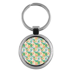 Water Color Floral Pattern Key Chain (round) by designsbymallika
