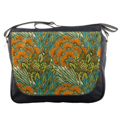 Orange Flowers Messenger Bag by goljakoff