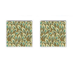 Green Leaves Cufflinks (square) by goljakoff