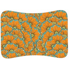 Orange Flowers Velour Seat Head Rest Cushion by goljakoff