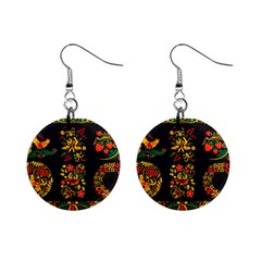 Hohloma Ornament Mini Button Earrings by goljakoff