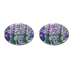 Collage Fleurs Violette Cufflinks (oval) by kcreatif