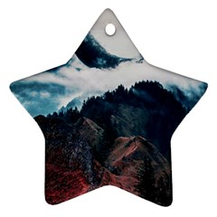 Blue Whale In The Clouds Ornament (star) by goljakoff