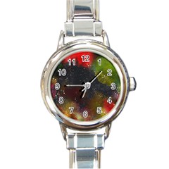 Abstract Paint Drops Round Italian Charm Watch by goljakoff