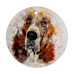 Dog Paint Round Ornament (two Sides) by goljakoff