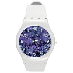 Carbonated Lilacs Round Plastic Sport Watch (m) by MRNStudios