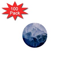 Blue Ice Mountain 1  Mini Buttons (100 Pack)  by goljakoff