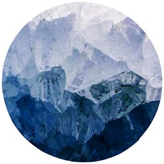 Blue Ice Mountain Wooden Puzzle Round by goljakoff