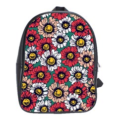 Daisy Colorfull Seamless Pattern School Bag (large)