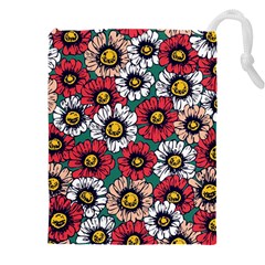 Daisy Colorfull Seamless Pattern Drawstring Pouch (4xl) by Kizuneko