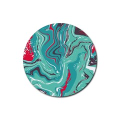 Vector Vivid Marble Pattern 2 Rubber Round Coaster (4 Pack)  by goljakoff