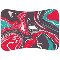 Red Vivid Marble Pattern 3 Velour Seat Head Rest Cushion by goljakoff