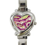 Vector Vivid Marble Pattern 5 Heart Italian Charm Watch Front
