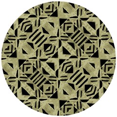 Linear Geometric Print Pattern Mosaic 2 Wooden Puzzle Round by dflcprintsclothing