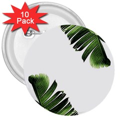 Green Banana Leaves 3  Buttons (10 Pack)  by goljakoff