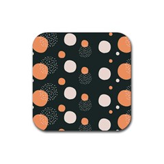 Black Peach White  Rubber Coaster (square)  by Sobalvarro