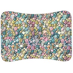 Multicolored Watercolor Stones Velour Seat Head Rest Cushion by SychEva