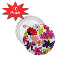 Flower Pattern 1 75  Buttons (10 Pack)