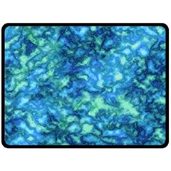 Deep Blues Double Sided Fleece Blanket (large)  by AlkaravanCreations