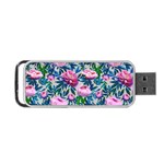 Pink Peonies Watercolor Portable USB Flash (Two Sides) Back