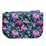 Pink Peonies Watercolor Large Coin Purse Back