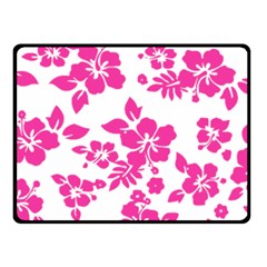 Hibiscus Pattern Pink Fleece Blanket (small) by GrowBasket