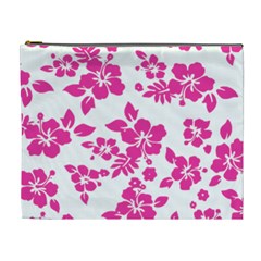 Hibiscus Pattern Pink Cosmetic Bag (xl) by GrowBasket