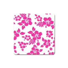 Hibiscus Pattern Pink Square Magnet by GrowBasket