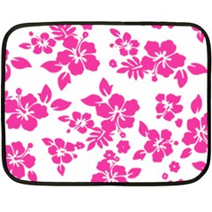 Hibiscus Pattern Pink Fleece Blanket (mini) by GrowBasket
