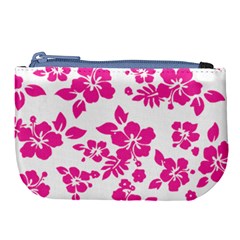 Hibiscus Pattern Pink Large Coin Purse by GrowBasket