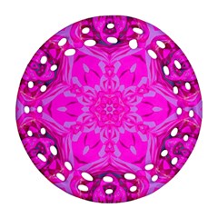 Purple Flower 2 Round Filigree Ornament (two Sides) by LW323