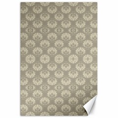 Bright Silver Flowers Motif Pattern Canvas 20  X 30  by dflcprintsclothing