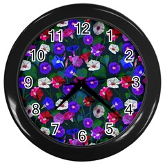 Watercolor Flowers  Bindweed  Liana Wall Clock (black) by SychEva