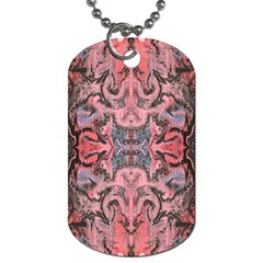 Pink Arabesque Iv Dog Tag (one Side) by kaleidomarblingart