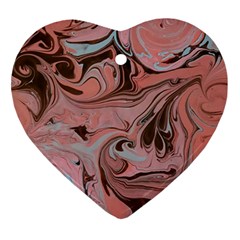 Pink Swirls Heart Ornament (two Sides) by kaleidomarblingart