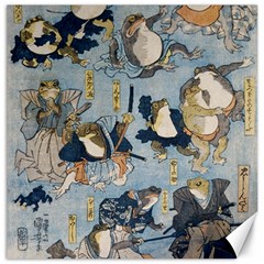 Famous Heroes Of The Kabuki Stage Played By Frogs  Canvas 16  X 16  by Sobalvarro