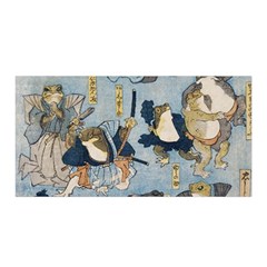 Famous Heroes Of The Kabuki Stage Played By Frogs  Satin Wrap by Sobalvarro