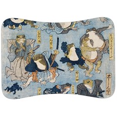 Famous Heroes Of The Kabuki Stage Played By Frogs  Velour Seat Head Rest Cushion by Sobalvarro